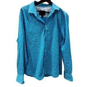 Egara Men’s Modern Fit turquoise blue button front big & tall shirt size XXL